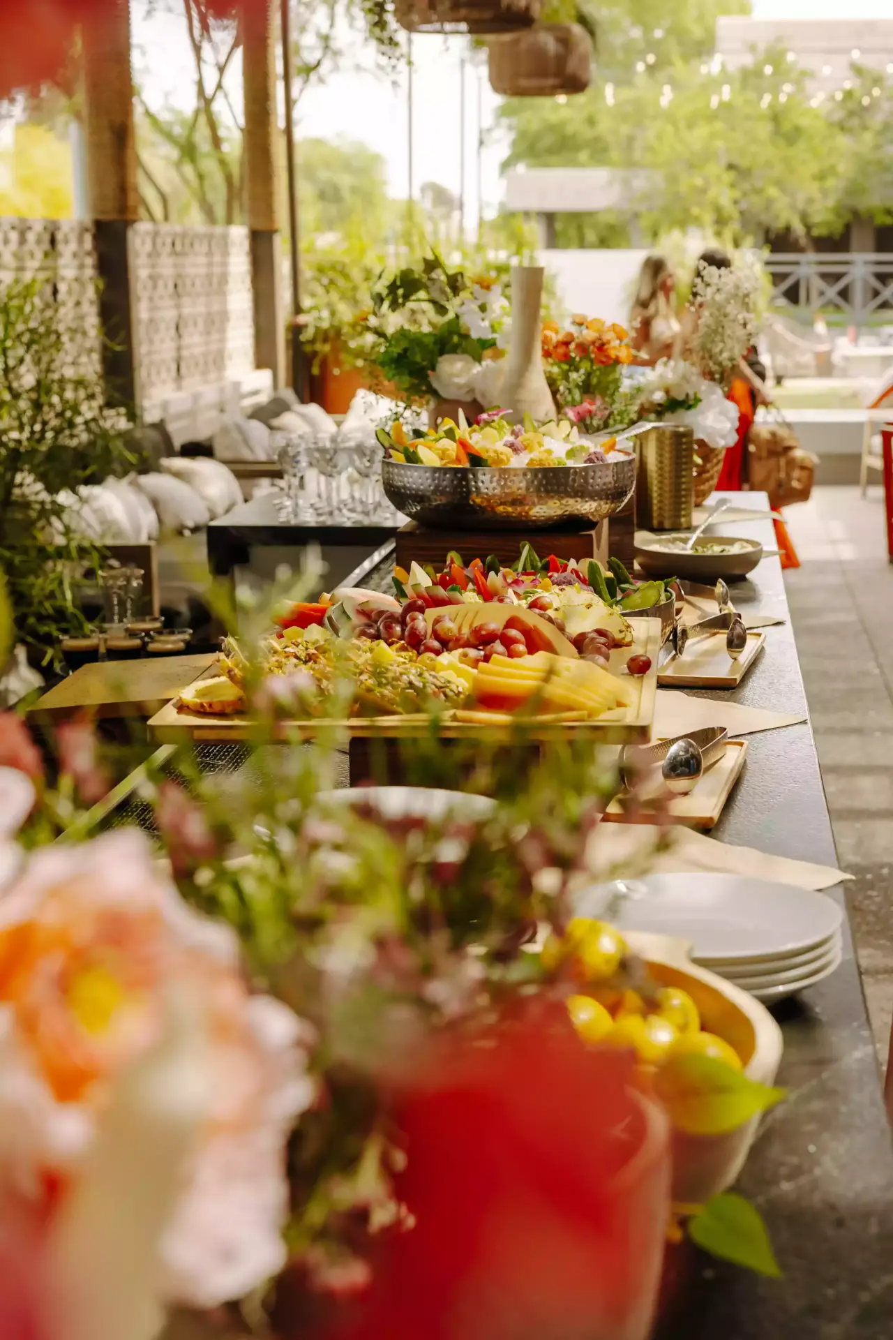 The Cala Grand brunch buffet with flowers