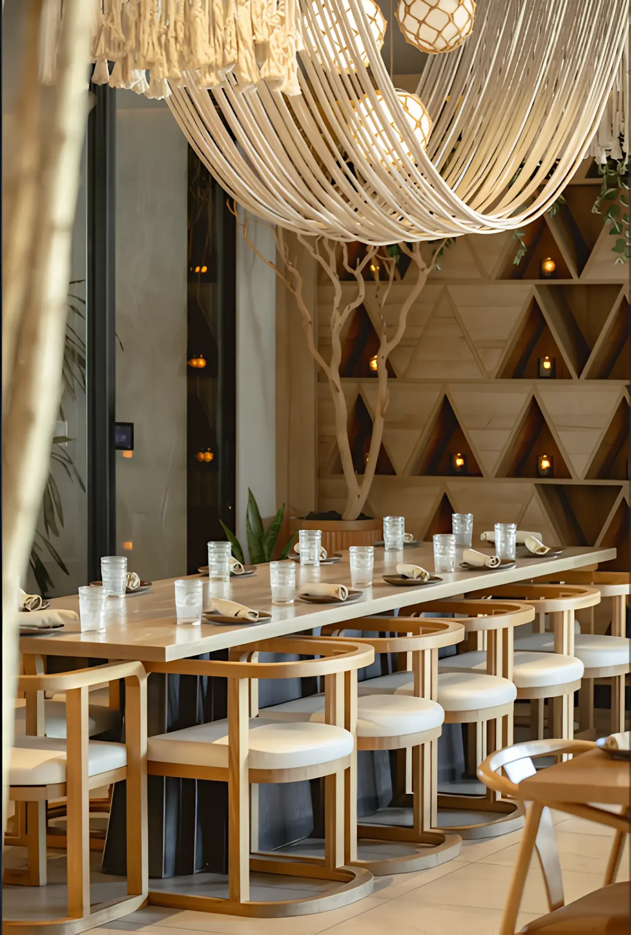 The long table at CALA, set for a group