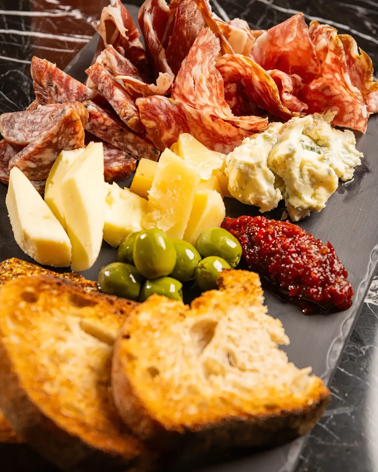 A charcuterie board