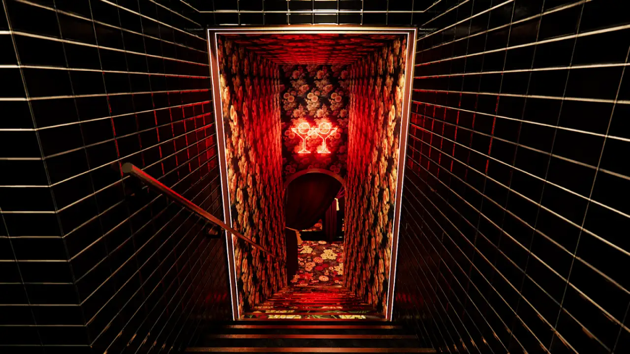 The staircase down to the Tell Your Friends entrance